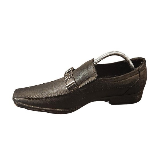 Giorgio Rioni Shoes Mens Size 10 Black Faux Leather‎ Slip On Dress Loafers main image 9